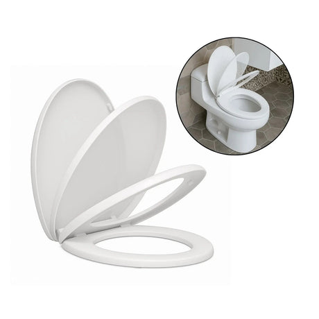 Tapa Asiento Sanitario Alongado Blanco Caida Lenta