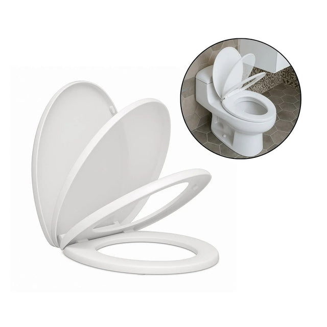 Tapa Asiento Sanitario Alongado Blanco Caida Lenta - imagen 1
