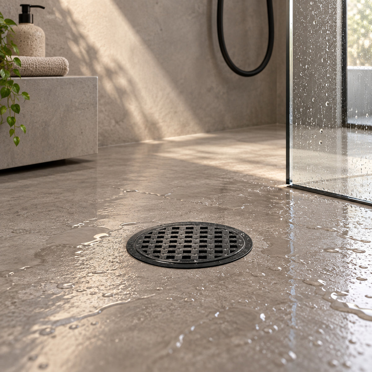 Rejilla De Piso En PVC Negra Con Cuadrícula 3 × 1,5 cm - ambientación principal
