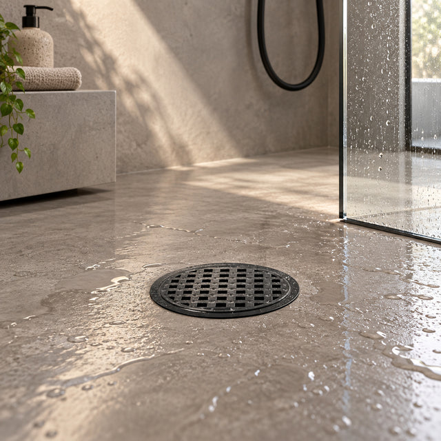Rejilla De Piso En PVC Negra Con Cuadrícula 3 × 1,5 cm - ambientación principal