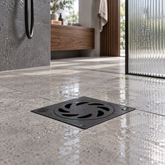 Rejilla De Piso Antiodor En Acero Inoxidable Negro