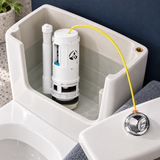 Válvula de doble descarga YW069 instalada dentro de un tanque sanitario