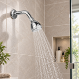 YW263: regadera ambientada en baño realista con agua natural