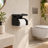 Portarrollos de baño con ventosa instalado en un baño contemporáneo