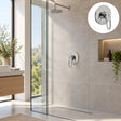Registro monocontrol para ducha en ABS cromado con manija calada instalado en baño moderno