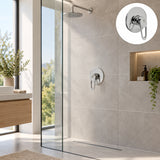 Registro monocontrol para ducha en ABS cromado con manija calada instalado en baño moderno