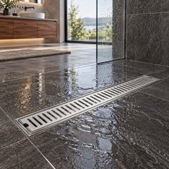 Rejilla Ranurada De Piso En Acero 10 × 60 cm