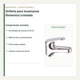 Flexibles, cartucho y anclaje incluidos con la grifería