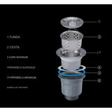 Lavaplatos Empotrar Acero Inoxidable Silver 60x45cm Alta Resistencia