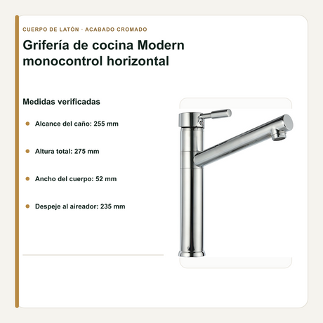 Grifería de Cocina Modern Monocontrol Cromada
