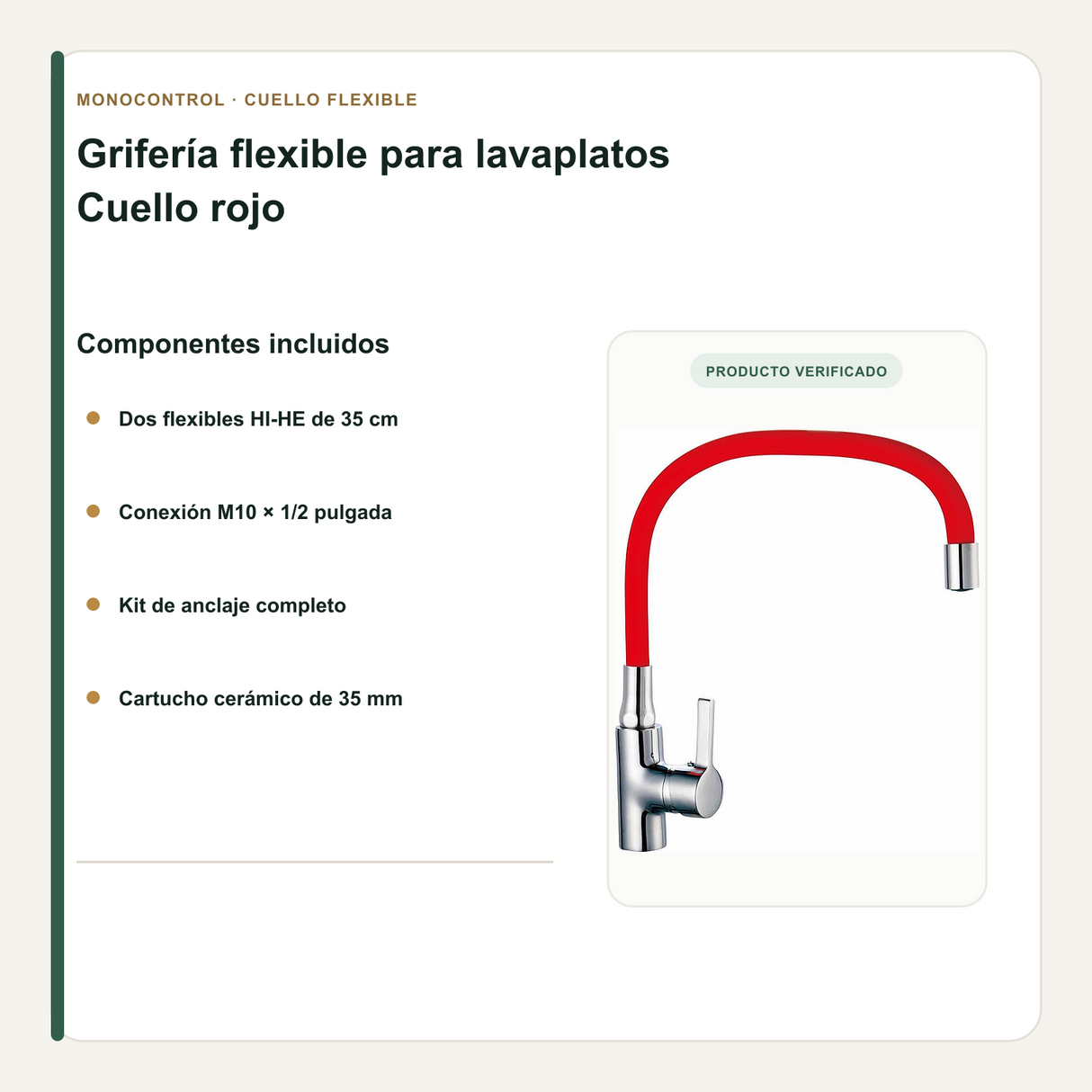 Flexibles, anclaje y cartucho de la grifería para lavaplatos