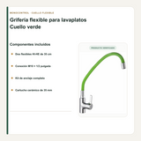 Flexibles, anclaje y cartucho de la grifería verde para lavaplatos