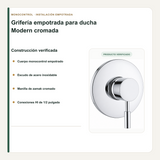 Escudo, manilla y cuerpo empotrado de la grifería Modern