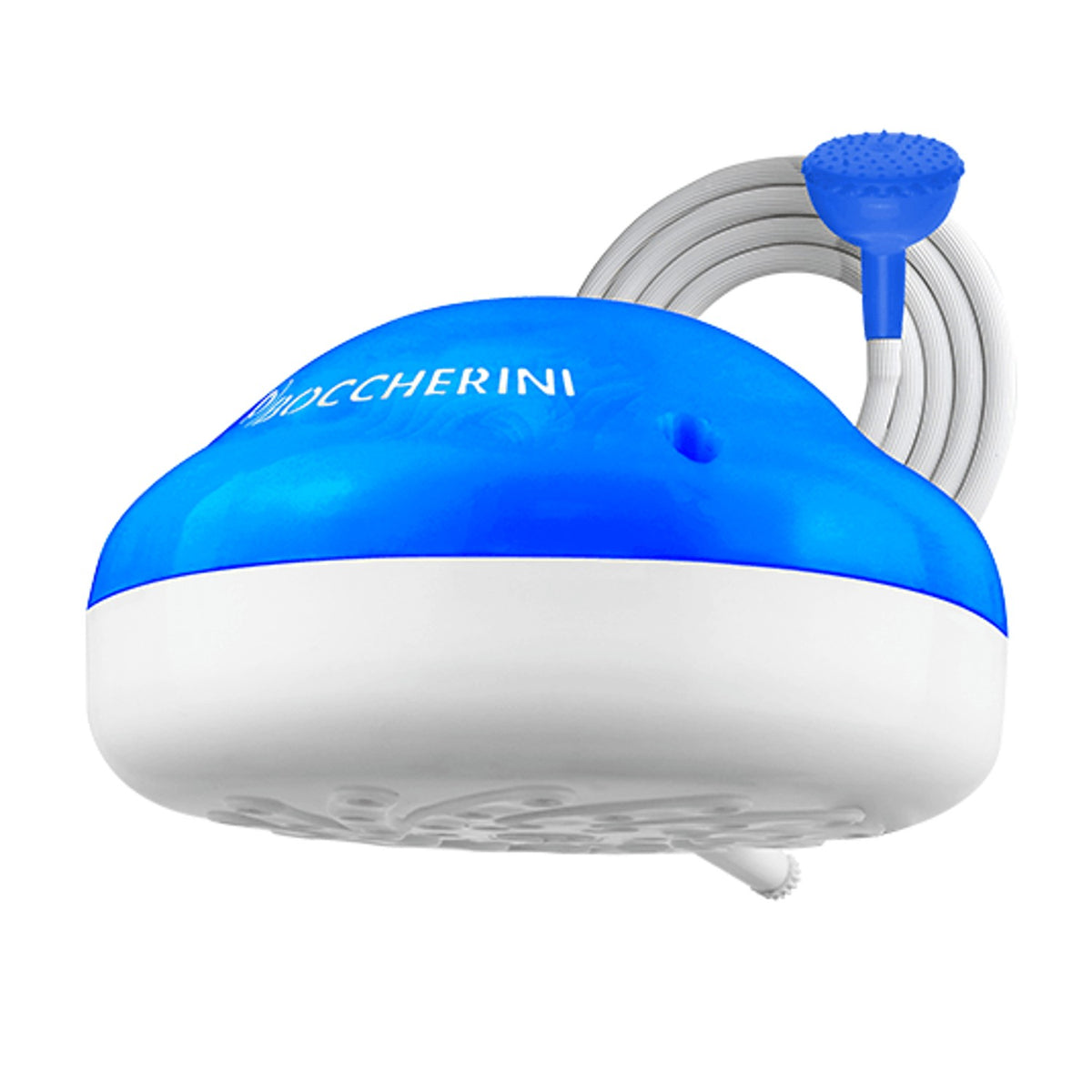Ducha Premium Zent azul sobre fondo blanco