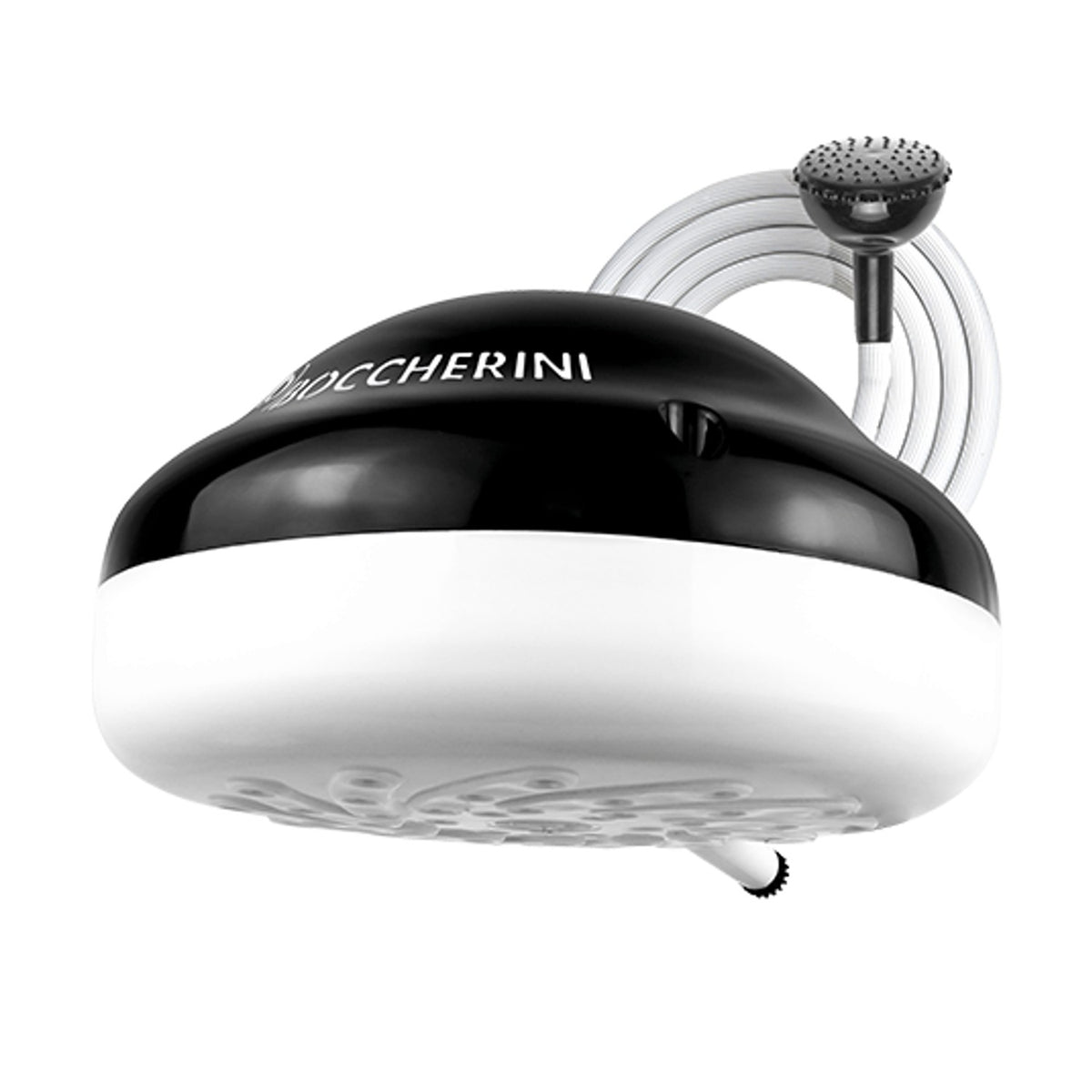 Ducha Premium Zent negra sobre fondo blanco