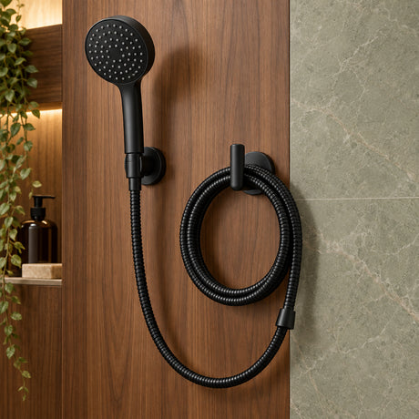 Manguera flexible para teleducha de 2 m en acero inoxidable negro