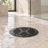 Rejilla De Piso En PVC Negra Con Diseño Orgánico 3 × 1,5 cm - ambientación cercana