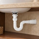 Sifón Flexible Con Push Para Lavamanos Blanco Y Cromado - imagen 2