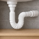 Sifón Sencillo Flexible En PVC Blanco - ambientación cercana
