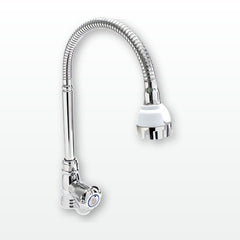 Llave Flexible Para Lavaplatos Cromada Con Pomo