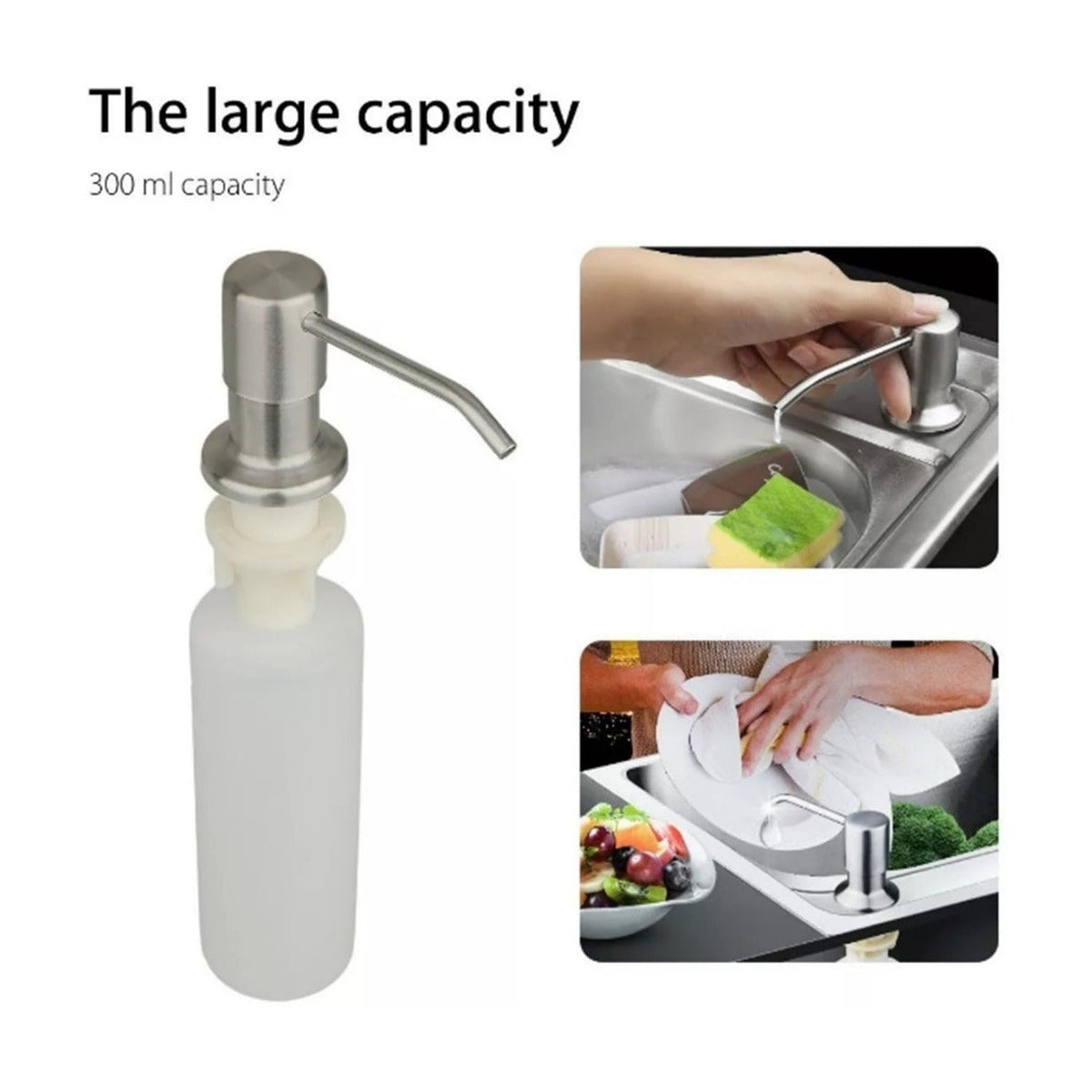 Dispensador De Jabón Para Cocina Metálico Con Cuerpo En Abs - imagen 2