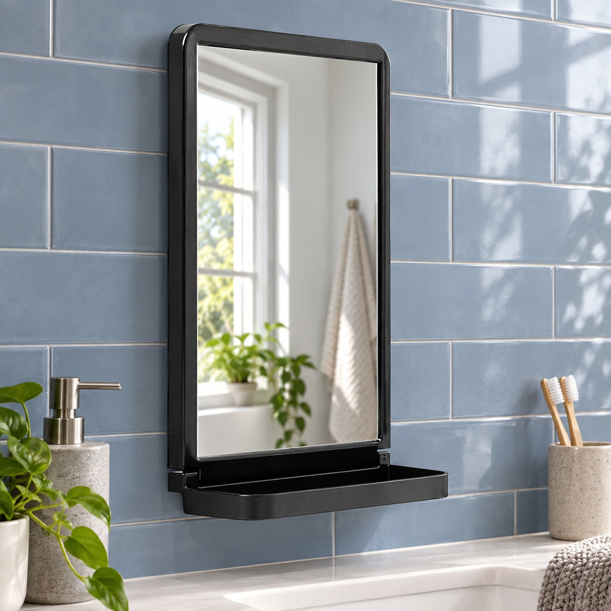 Espejo Rectangular Con Ventosa Negro - imagen 2