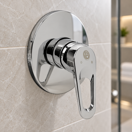 Registro monocontrol para ducha en ABS cromado con manija calada