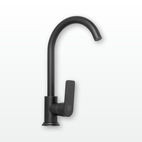 Mezclador de cocina en acero inoxidable 201 negro con manija en zinc
