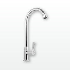 Llave Sencilla De Pared En Acero Cromado Con Manija De Zinc