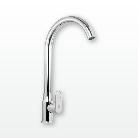 Llave sencilla de pared en acero inoxidable gris