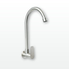 Llave Sencilla De Pared En Acero Inoxidable Satinado Con Palanca