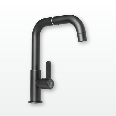 Llave sencilla de pared en acero gris con manija de ABS