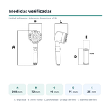 Medidas verificadas de la teleducha y su filtro de sedimentos