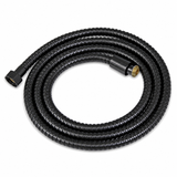 Flexible negro para ducha Notte de 1,6 m enrollado sobre fondo blanco