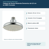 Diagrama o datos verificados del cabeza de ducha redonda domenica de 6,5 cm en abs cromado