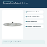 Diámetro y formato del cabezal de ducha redondo