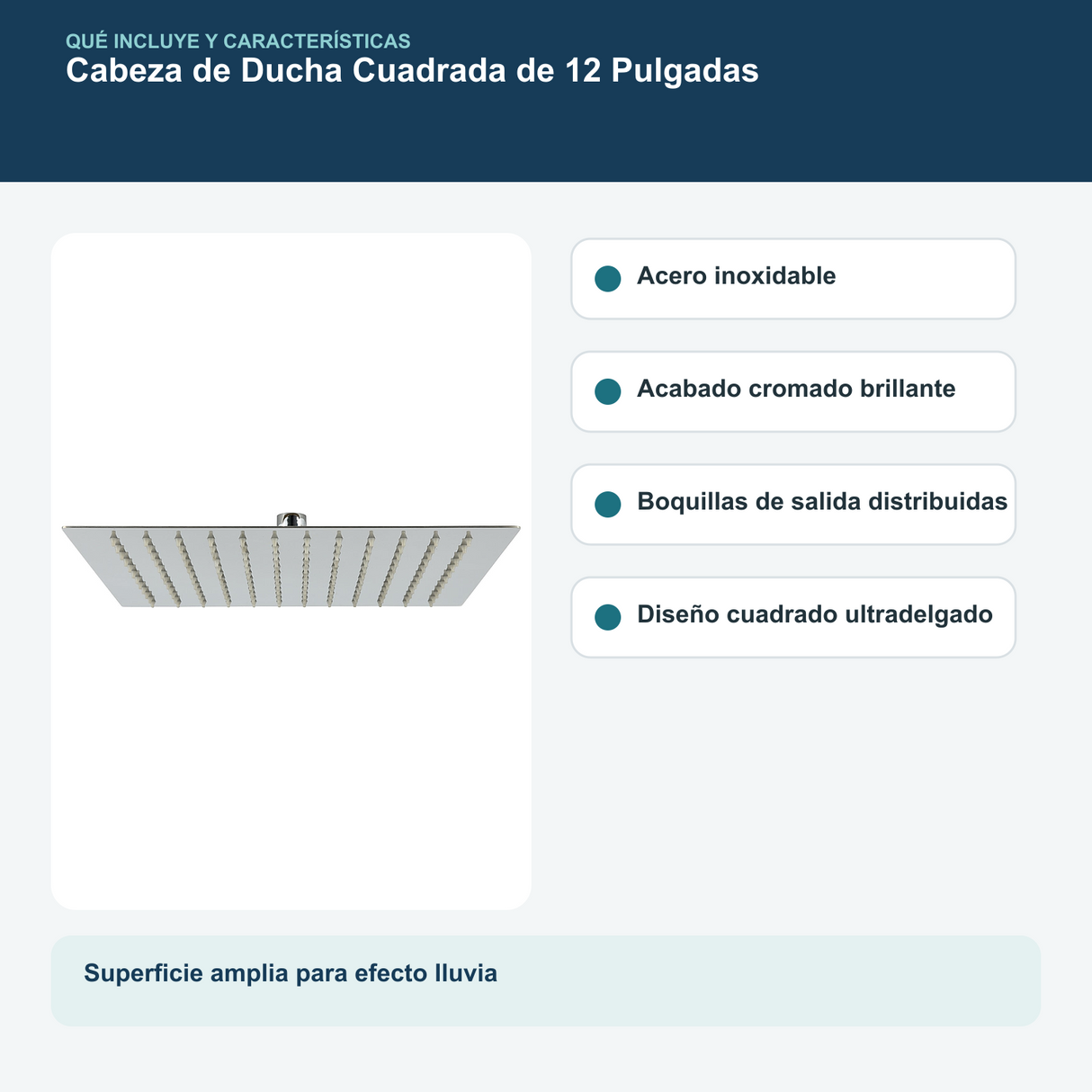 Características del cabezal cuadrado de acero inoxidable