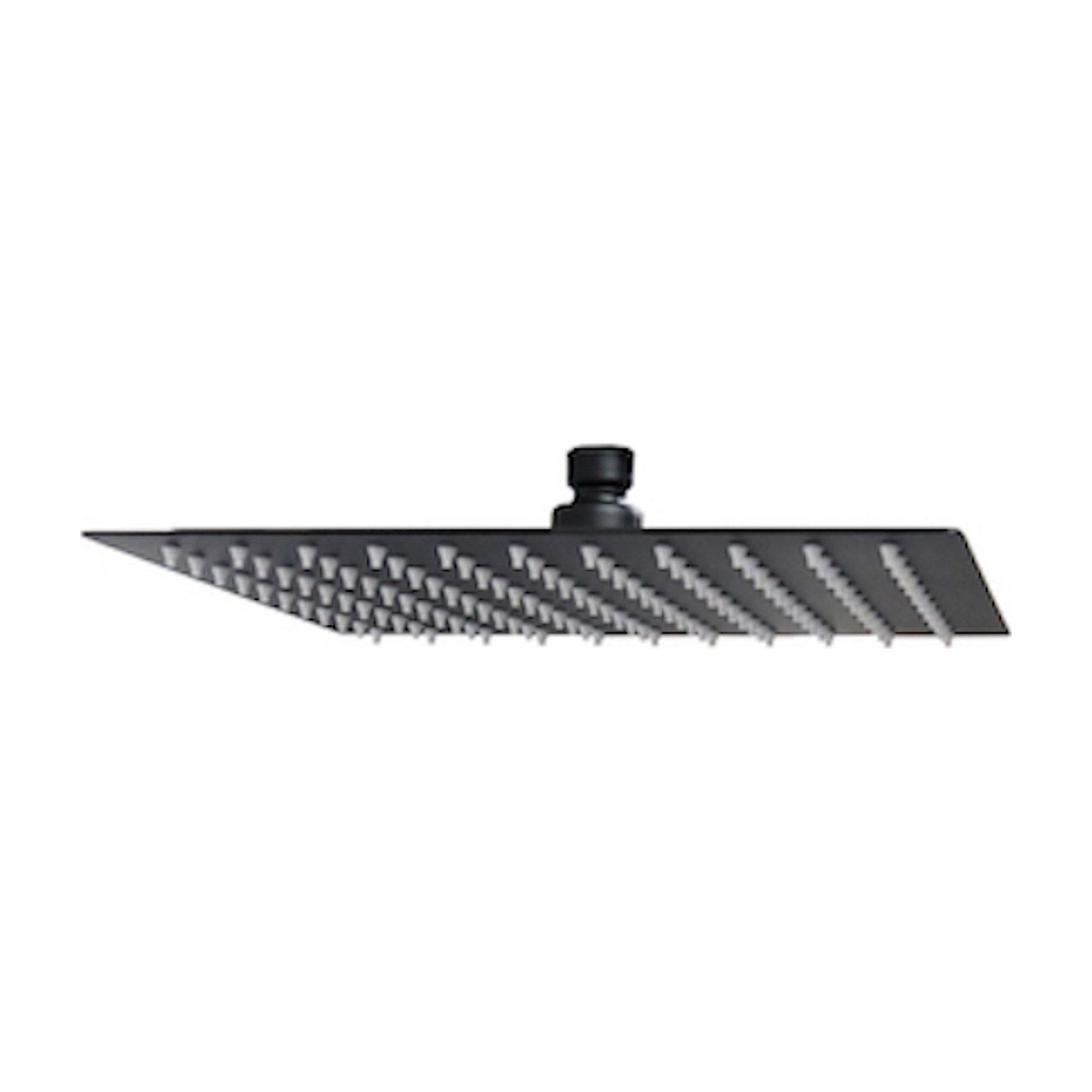 Cabezal de Ducha Cuadrado Negro de 10 Pulgadas completo sobre fondo blanco profesional