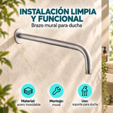 Brazo mural para ducha en acero inoxidable, características