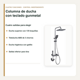 Cuatro salidas de agua de la columna de ducha con teclado