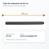 Medidas del tubo de extensión gunmetal de 300 por 24 milímetros