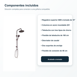 Componentes incluidos con la columna de ducha cromada
