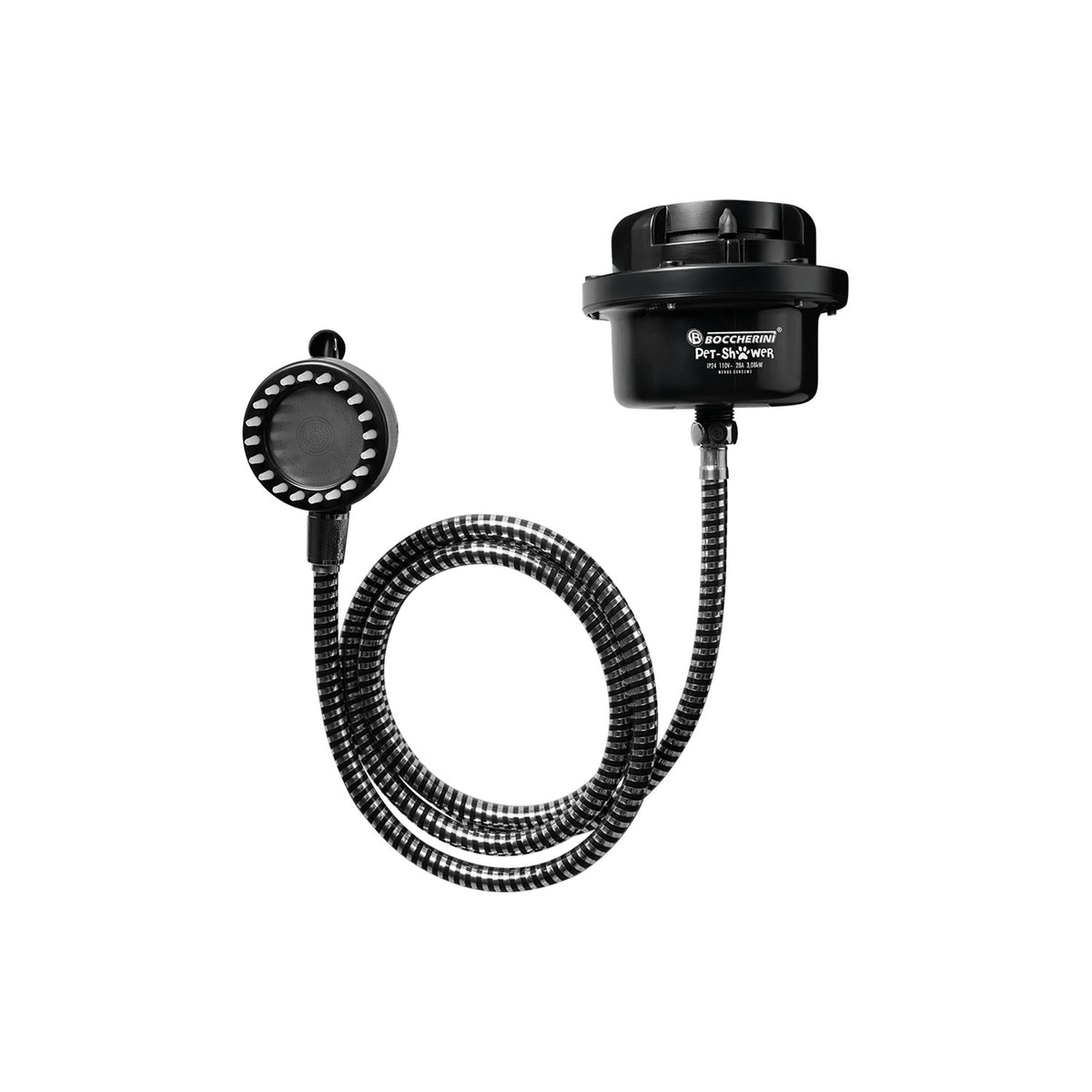 Producto sobre fondo blanco: Ducha Eléctrica Fusion PET Negra 110V