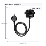 Medidas del producto: Ducha Eléctrica Fusion PET Negra 110V
