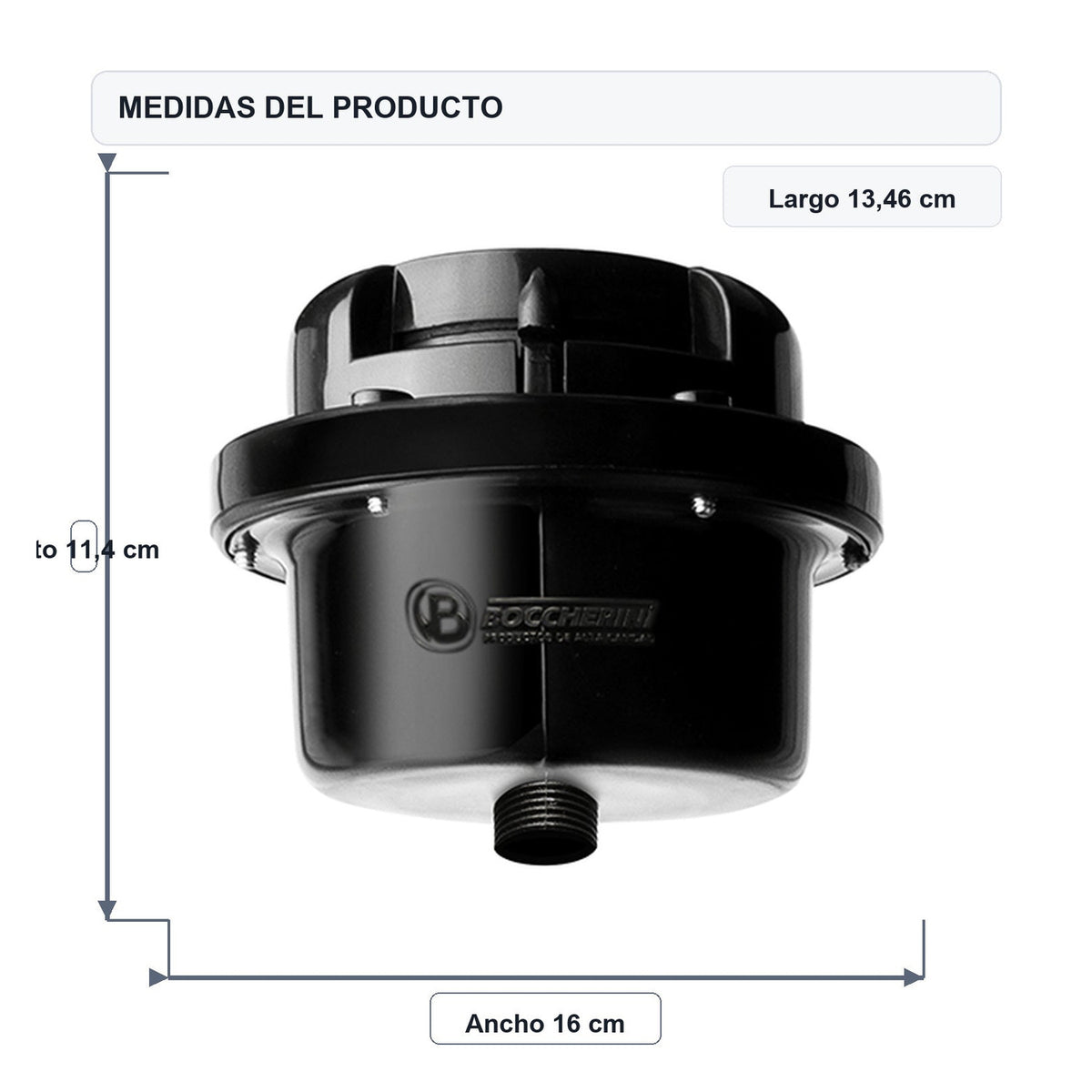 Medidas del producto: Ducha Eléctrica Fusion Dirigible Negra Sin Accesorios 110V