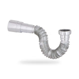 Sifón Flexible Cromado De Una Salida Para Lavamanos O Lavaplatos - imagen 3