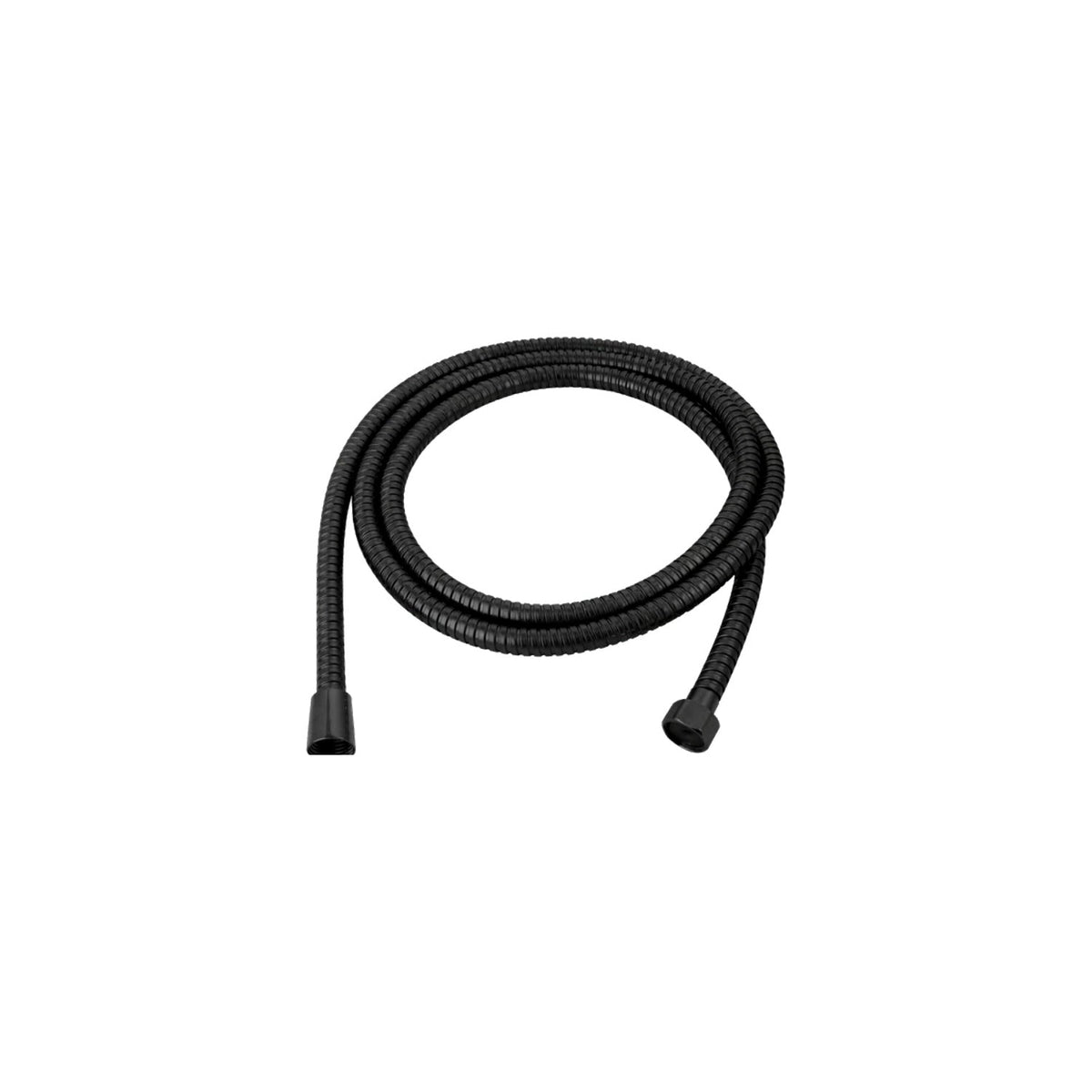manguera flexible negra para teleducha de 2 m sobre fondo blanco