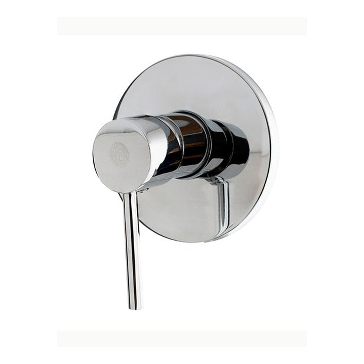 Registro monocontrol para ducha con escudo redondo cromado sobre fondo claro