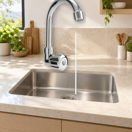 Llave sencilla de pared en ABS cromado con perilla