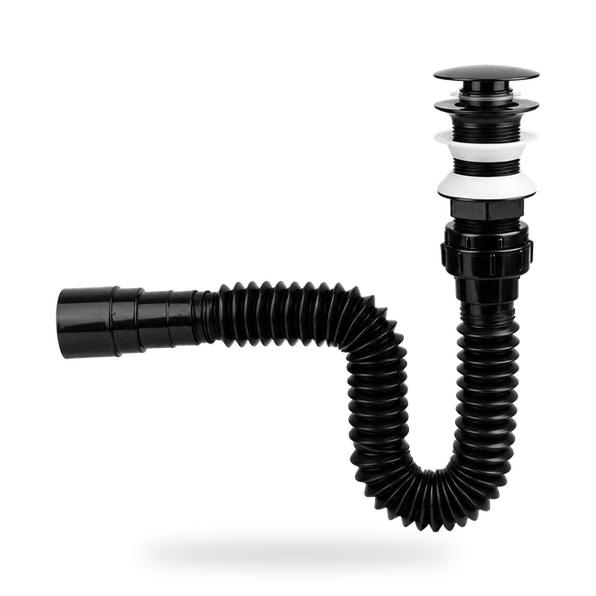 Sifón Flexible Con Push Para Lavamanos Negro - imagen 3